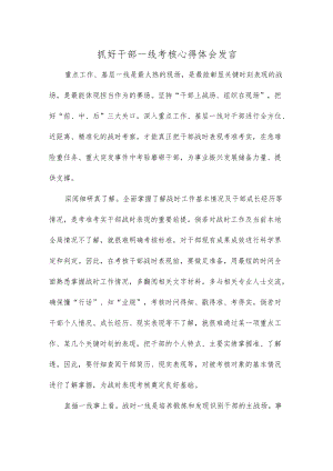 抓好干部一线考核心得体会发言.docx