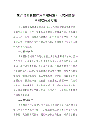 生产经营租住居民自建房重大火灾风险综合治理实施方案.docx