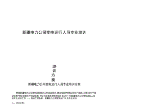 电力公司变电运行人员专业培训计划.docx