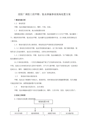 甲醛、氨水泄漏事故现场处置方案.docx