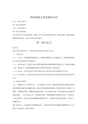 网络电视剧联合投资摄制合同.docx
