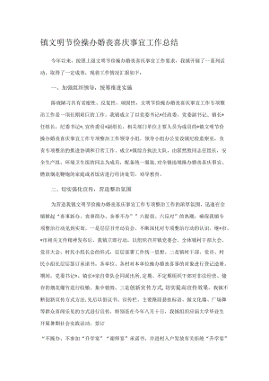 镇文明节俭操办婚丧喜庆事宜工作总结.docx