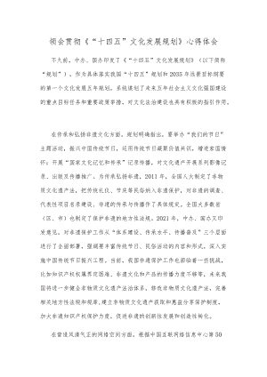 领会贯彻《“十四五”文化发展规划》心得体会.docx