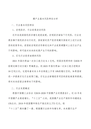 膜产业基本风险特征分析.docx