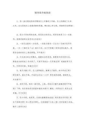 领导荣升祝贺语.docx