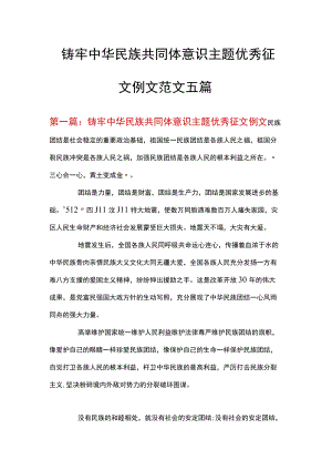 铸牢中华民族共同体意识主题优秀征文例文范文五篇.docx