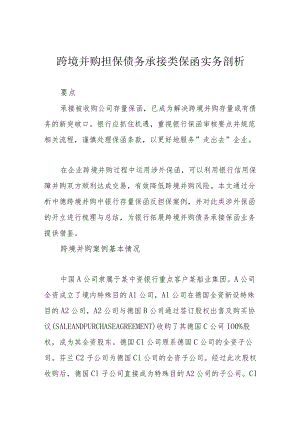 跨境并购担保债务承接类保函实务剖析.docx