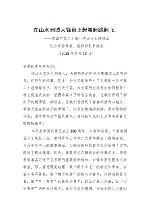 长沙市委常委、组织部长罗缵吉：在团市委二十届一次会议上的讲话（20220718）.docx