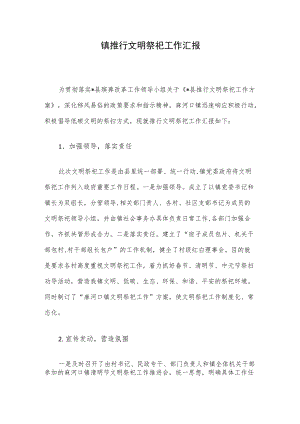 镇推行文明祭祀工作汇报.docx