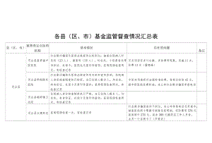各县区、市基金监管督查情况汇总表.docx