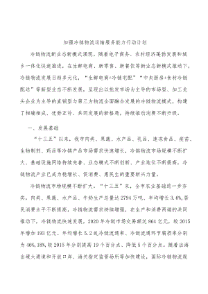 加强冷链物流运输服务能力行动计划.docx