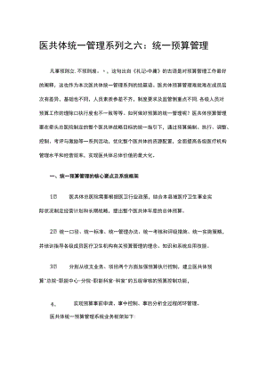 医共体统一管理系列之六：统一预算管理.docx