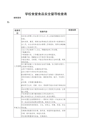 学校食堂食品安全督导检查表.docx