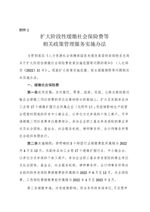 吉林省扩大阶段性缓缴社会保险费等相关政策管理服务实施办法.docx