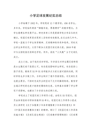 小学足球发展纪实总结.docx