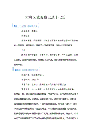 大班区域观察记录十七篇.docx