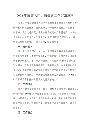 2022年脱贫人口小额信贷工作实施方案.docx