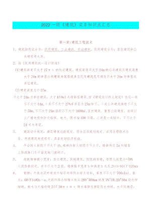 2022年一建《建筑+机电》考前必背知识点.docx