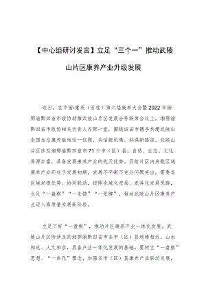 【中心组研讨发言】立足“三个一”推动武陵山片区康养产业升级发展.docx