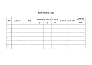 2022年《证照借出登记表》模板.docx