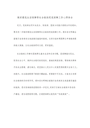 做好最低生活保障等社会救助兜底保障工作心得体会.docx