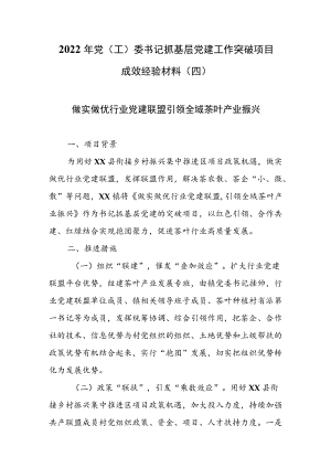 2022年党（工）委书记抓基层党建工作突破项目成效经验材料（四）.docx