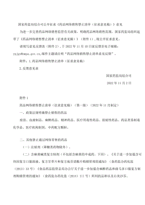 《药品网络销售禁止清单(征求意见稿)》.docx