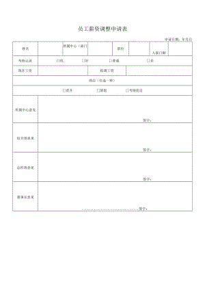 2022年《员工薪资调整申请表》模板.docx