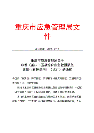 《重庆市区县综合应急救援队伍正规化管理指南》.docx