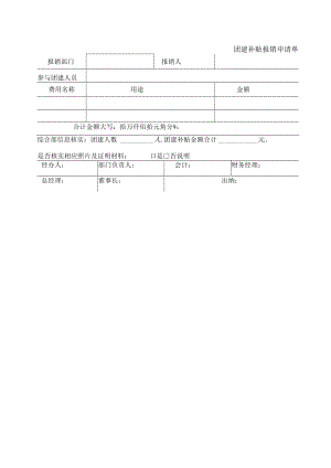 2022年《团建补贴报销申请单》模板.docx