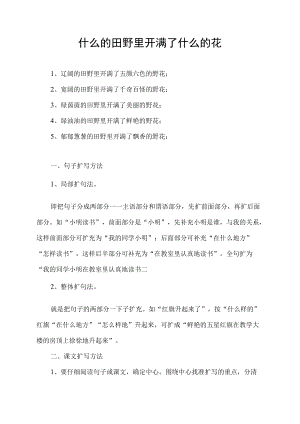 什么的田野里开满了什么的花.docx