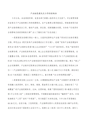 产业链党建试点工作经验做法.docx