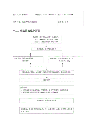 2022年9月《低血钾的应急流程》.docx