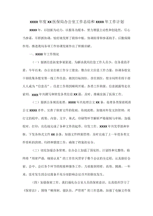 XXXX年度XX医保局办公室工作总结和XXXX年工作计划.docx