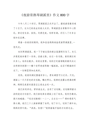 《夜游常熟琴湖溪里》作文800字.docx