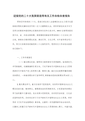 2022年10月乡镇迎接党的二十大氛围营造等有关工作自检自查报告.docx