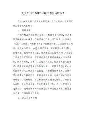 党支部书记2022年第三季度述职报告.docx