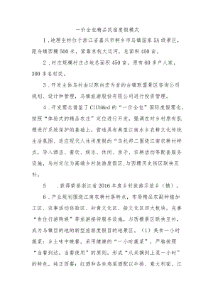 乡村振兴经验材料：一价全包精品民宿度假模式.docx