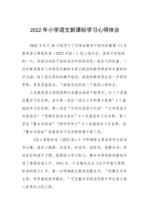 2022年小学新课标学习心得体会八篇样本.docx
