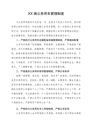 XX镇公务用车管理制度.docx