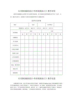 《计算机辅助设计外形铣削加工》评价反思.docx