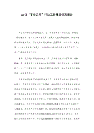 xx镇“平安关爱”行动工作开展情况报告.docx