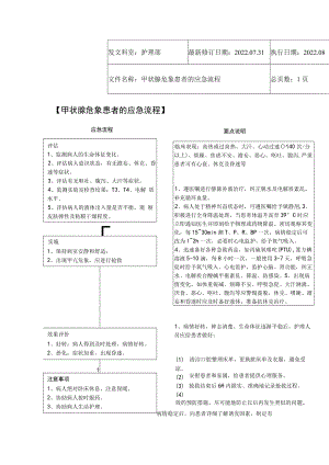 2022年9月《甲状腺危象患者的应急流程》.docx