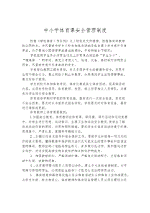 中小学体育课安全管理制度.docx