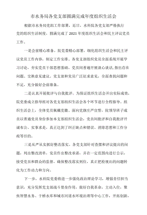 市水务局各党支部圆满完成组织生活会.docx