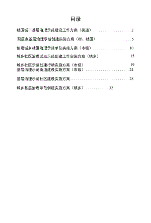 城乡基层治理示范建设方案汇编（8篇）.docx
