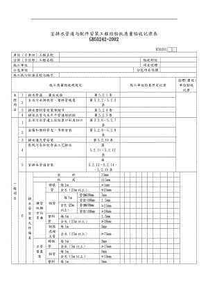 室内排水管道安装工程检验批质量验收记录表.doc