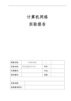 计算机网络实验4_常见网络设计命令.doc