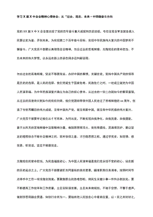 学习X届X中全会精神心得体会：从“过去、现在、未来”中明确奋斗方向.docx