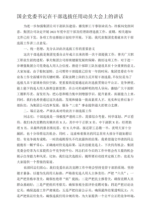 国企党委书记在干部选拔任用动员大会上的讲话.docx